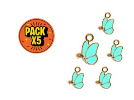 Dije Esmaltado Mariposa Turquesa